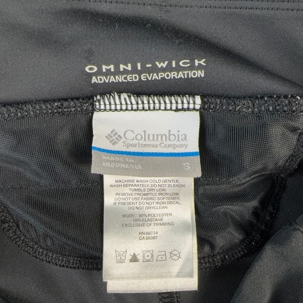 Columbia Omni-Wick Womens Black Athletic Capri Leggings S Zip Pocket Reflective - Picture 3 of 8